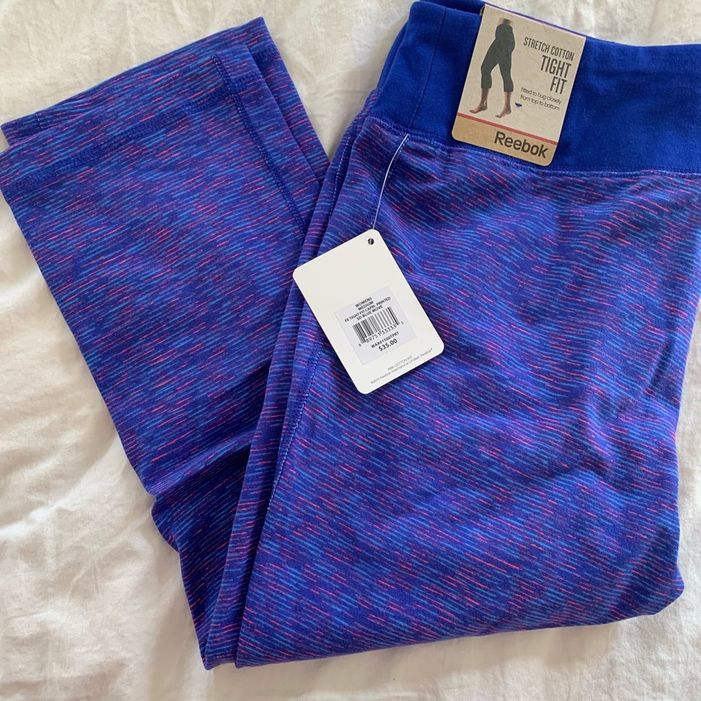 NEW - Women Reebok Stretch Cotton Tight Fit Capri